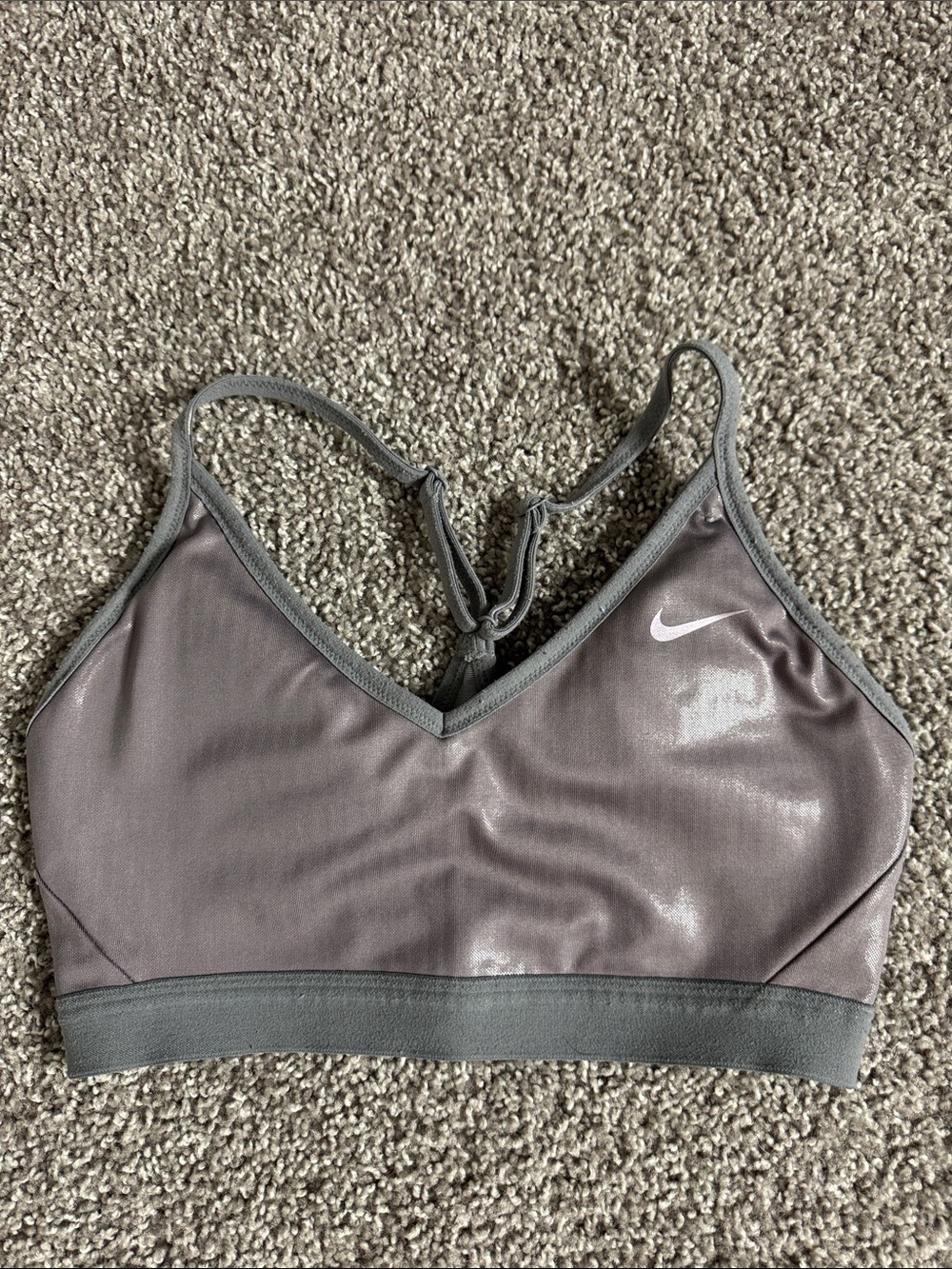 Nike Women's Mauve Grey Sports Bra with Racerback